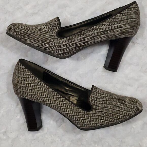 Liz Clairborne Women Vintage Pumped Heels Slip On Tweed Gray Size 7M - Picture 5 of 8